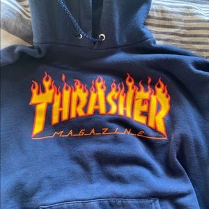Thrasher navy blue hoodie/sweatshirt